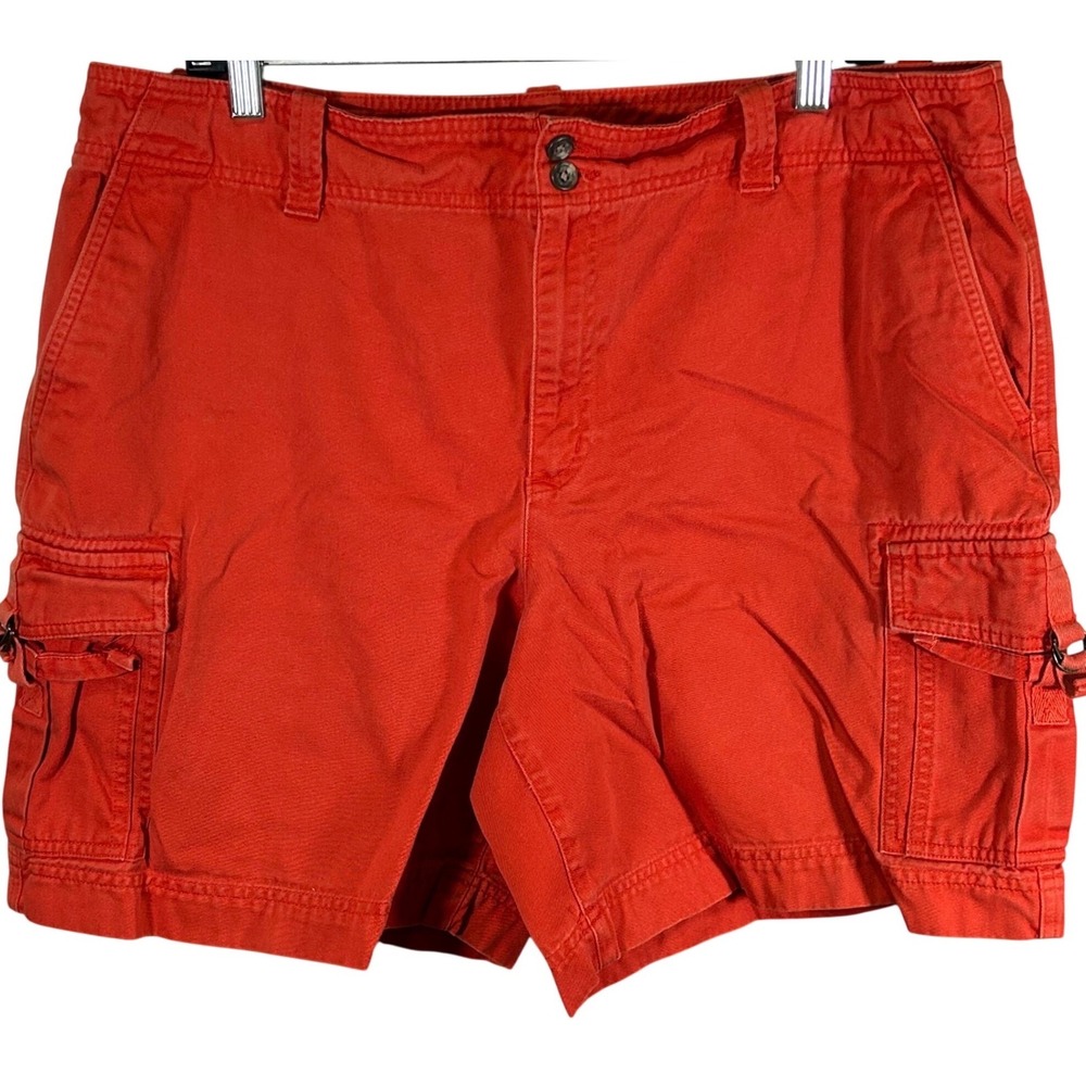 Lauren Ralph Lauren Womens Orange Cotton Twill Cargo Shorts Size 16 Utility